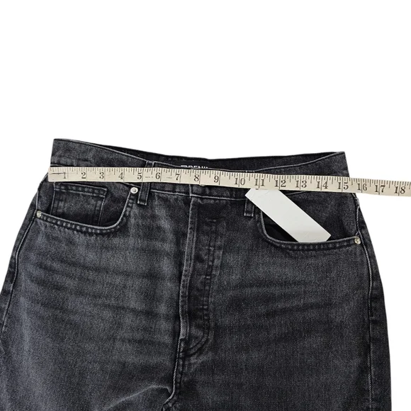 EB Denim Unraveled Black Washed Spilt Hem High Rise Size 30 Button Fly New - Picture 4 of 10